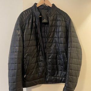 Men's Massimo Dutti Leather Moto Jacket - XL